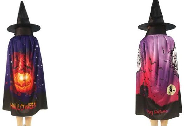 

halloween dress up costume hat cloak set adults teen pumkin bat skeleton ghost cape horn hats nightmare classic costumes, Black;red