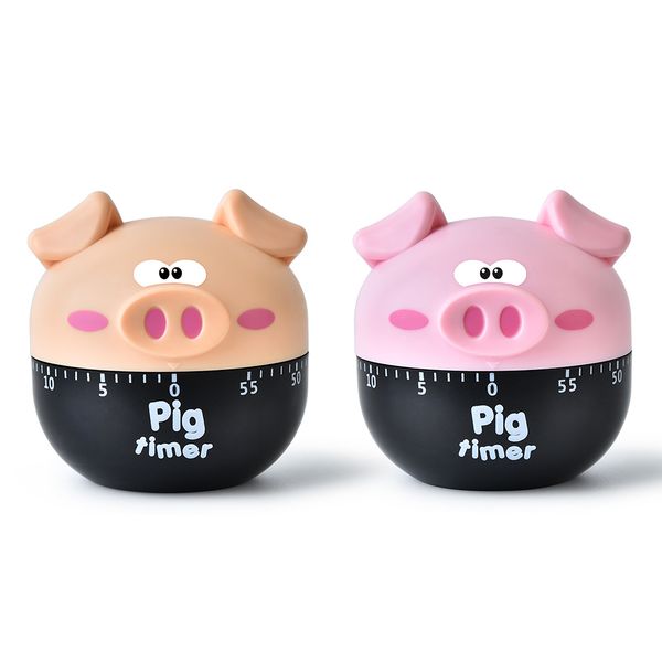 

home cute cartoon pig shape mechanical kitchen cooking timer