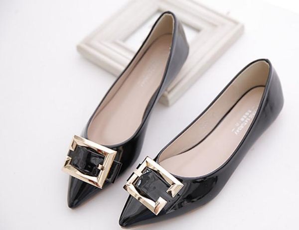 

women's shoes in spring and autumn flat bottom pointed end @63, Black