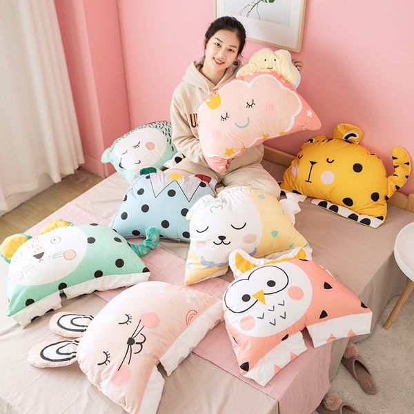

2020 animals plush stuffed toy cute cartoon rabbit tiger bear plush cushion sofa bed home decor gifts
