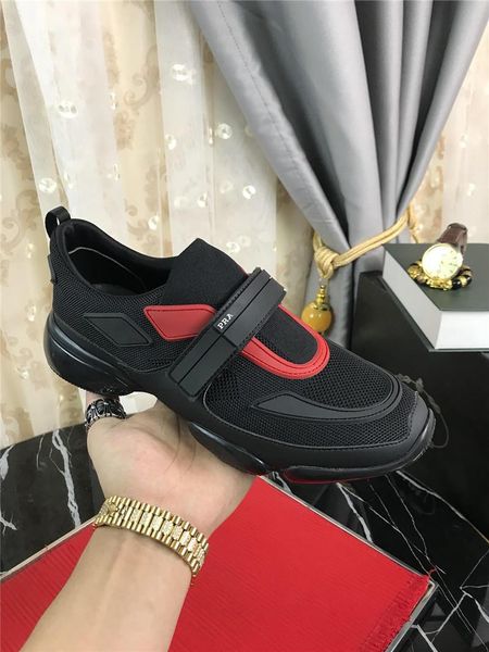 

2019prada designers cloudbust mesh sneakers black and orange sneaker shoes with original box, Blue;gray