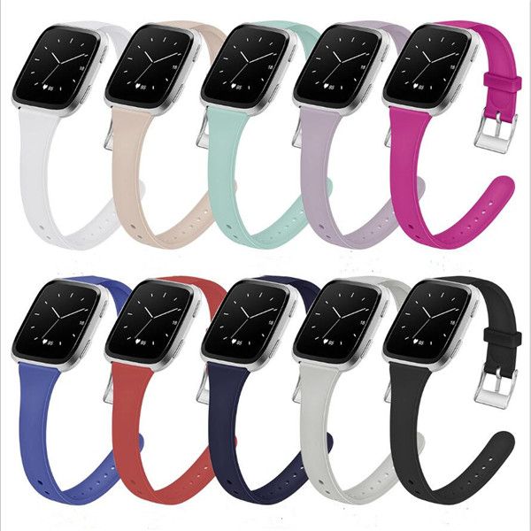 Silicone Sport Band Substituição para Fitbit Versa 2 Lite Apple Watch 38mm 42mm 40mm 44mm T Style Band Strap Smart Watch Watch Bracelet