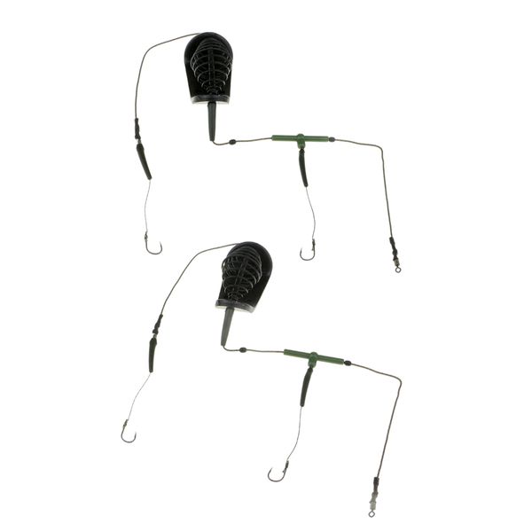 

2pcs рыбалки bait кейдж карп рыбалка вращающийся с lead грузила корзины держателем