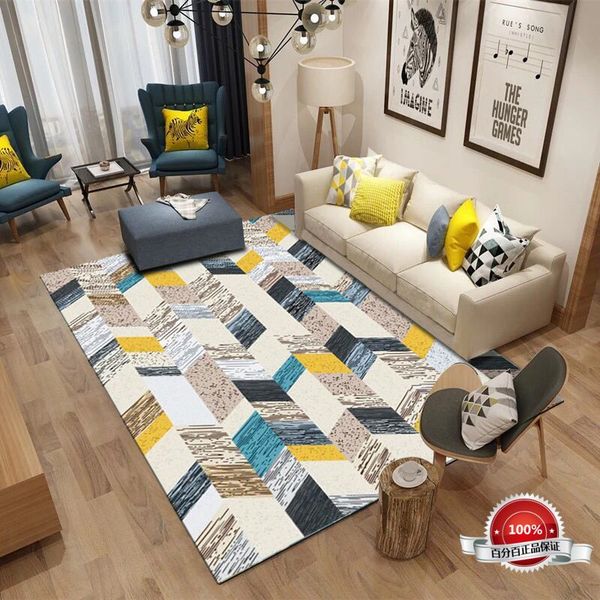

new nordic design modern simple stitching of living room bedside carpet and new geometric carpet