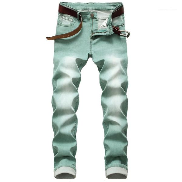 

мужские джинсы плюс размер mens тонкий джинсовые брюки green zipper мытый брюки карандаш повседневный всесезонные, Blue