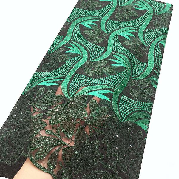 

New arrival africa lace fabric for wedding green embroidered lace fabric late t african tulle lace fabric 2018, Black;white