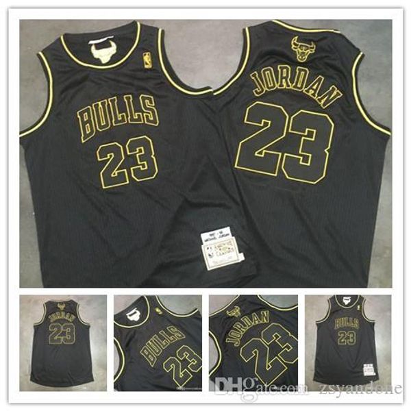 

chicago bulls michael jordan black gold nba embroidery basketball jersey