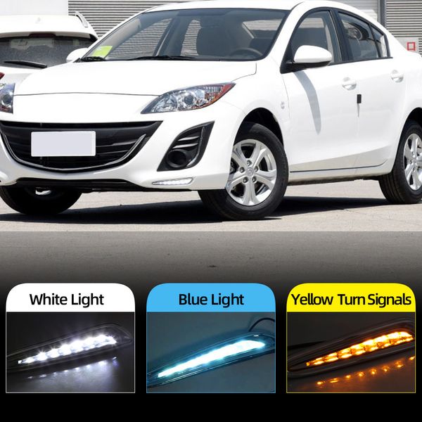 2 pz DRL per Mazda 3 Mazda3 Axela 2010 2011 2012 2012 2013 GRANDE LIGHT LIGHT FOG LAMPADA GIALLO DI RUNCO SEGNALE 12V Giornata