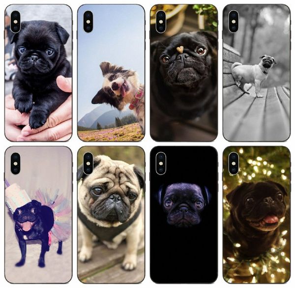 

tongtrade] smiling pug lovely case for iphone 11 pro 8 7 6s 5s plus x xs max xr samsung s10 a6 a60 a6s huawei nova 5t htc m9 anti slip case