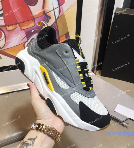 

mens women luxury designer canvas calfskin casual shoes sneaker fashion mixed colors white pink technical knit mesh-up shoes chaussures, Black