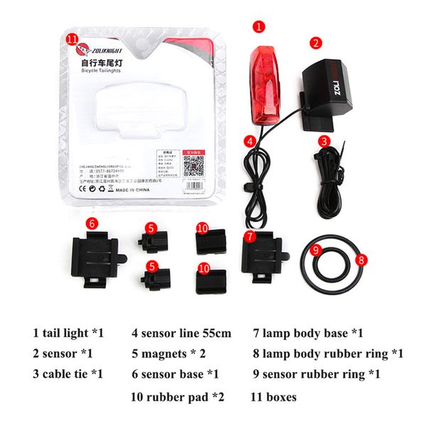 

bicycle seat tube bike light bicycle taillight induction warning lamp magnetic power generate red plastic ipx-4 waterproof