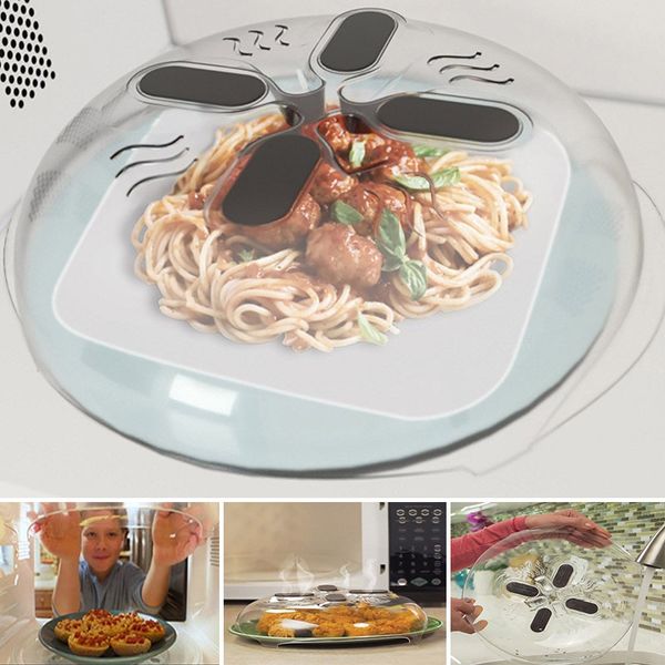 

microwave splatter lid food splatter guard cover microwave hover anti-sputtering cover with steam vents in stock an2343