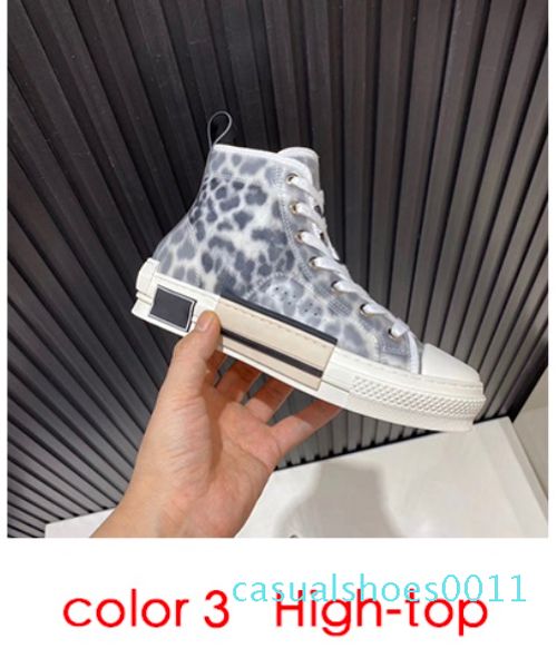 

new designer b23 technical canvas flowers letter animal print high and low cut luxury trainer oblique casual shoes 36-45 with box cc11, Black