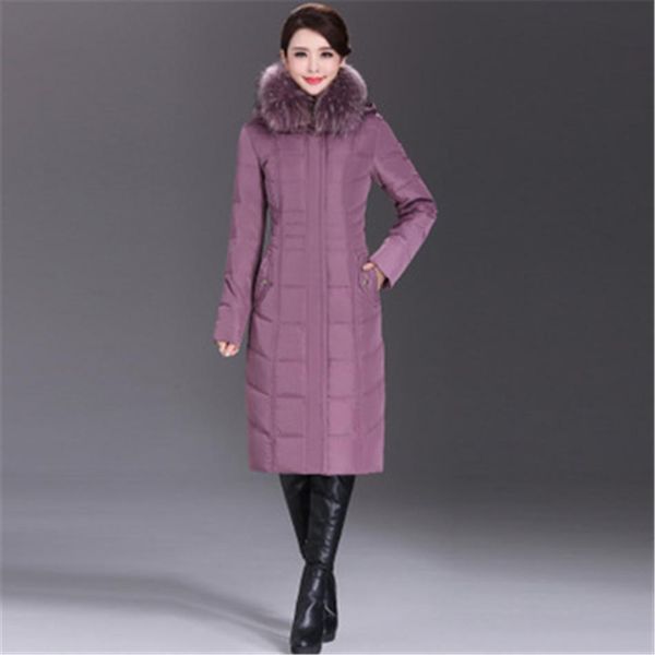 

2019 зима женщины утка вниз пальто парка долго сверхлегких естественное перо real raccoon меха роскошь высокого качества утка пуховик nz19.1, Black