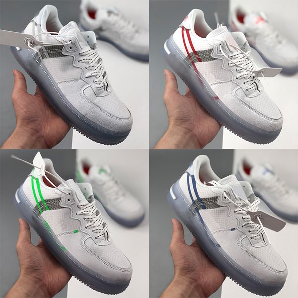 

1 react qs white ice light bone running shoes men women sail rush coral red green blue skateboard sports sneakers mens trainers 36-45