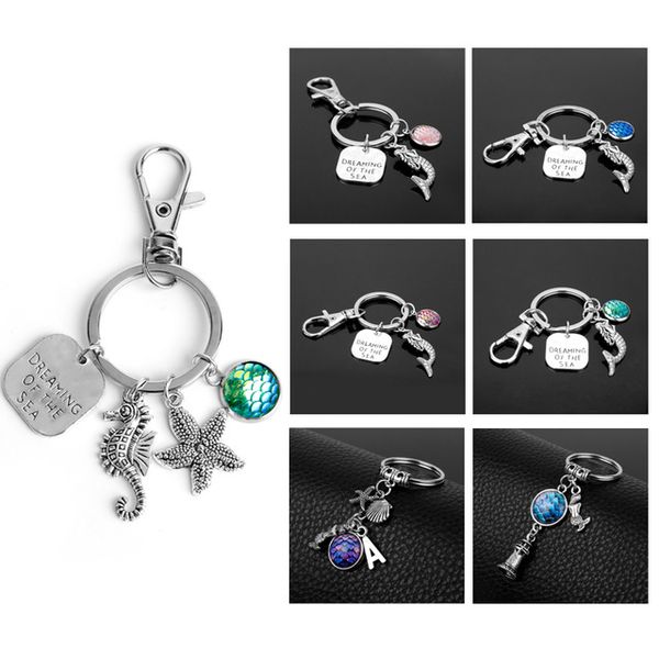 

Keychain scales Seahorse sea horse Key Chains Charms keyring Fashion Women Purse Jewelry Keyholder Buckle Keyfob