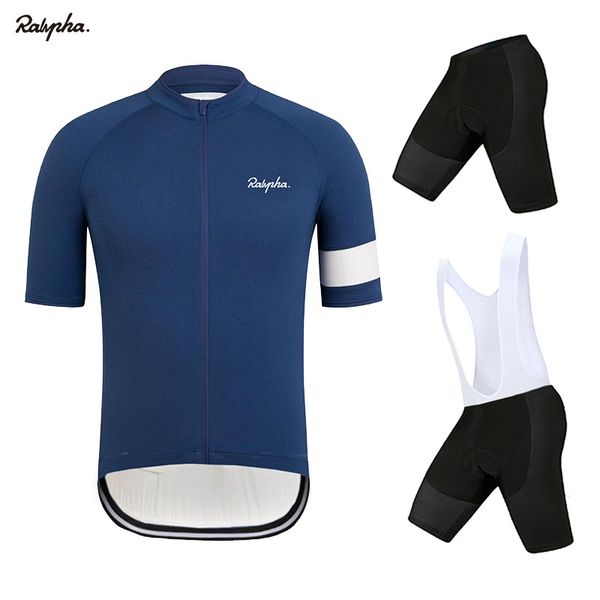 

ralvpha aleing men cycling jersey bib shorts pro cycling set breathable men's jersey kits maillots ciclismo hombre 2020, Black;blue