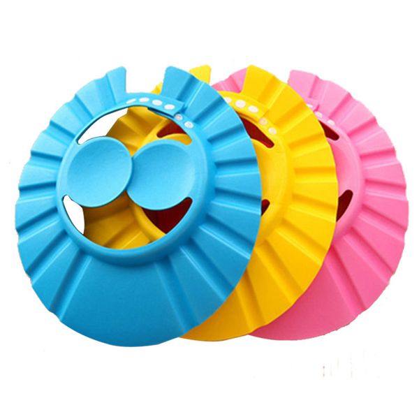 

adjustable baby shampoo hatband earmuff infants shower cap children hairdressing waterproof bath thick shower cap, Black;brown