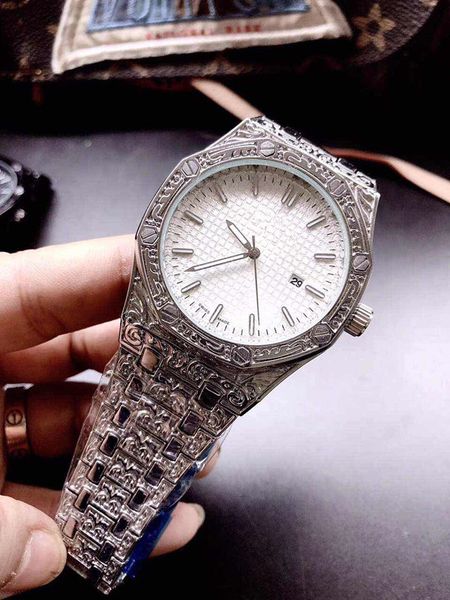 

2020 new carving luxury fashion watches big bang men's quartz watches brand leisure style selling clock gifts, Slivery;brown