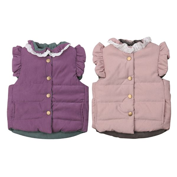 

fashion kids jacket winter warm ruffle lace girls vest sleeveless children coat waistcoat kids outerwear girls coats and jackets, Camo