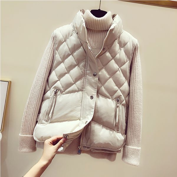 

wholesale 2019 new autumn winter selling women's fashion casual female nice warm vest outerwear bp890, Black;white