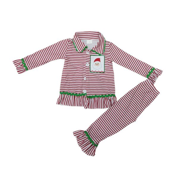 

striped children cloths cotton pjs remake outfits girls clothes winter pajama kids christmas clothing, White