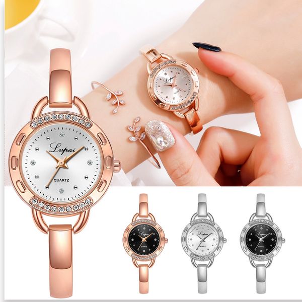 

ladies quartz wrist watches casual fashion straight face small exquisite alloy strap analog ladies quartz bracelet watch, Slivery;brown