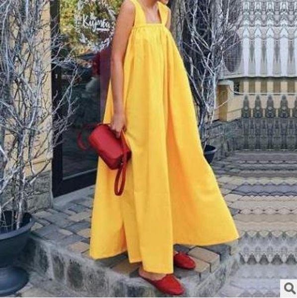 

women maxi long dress 2019 summer sleeveless square neck strap party dress bohemian holiday vestidos plus size s-5xl, Black;gray