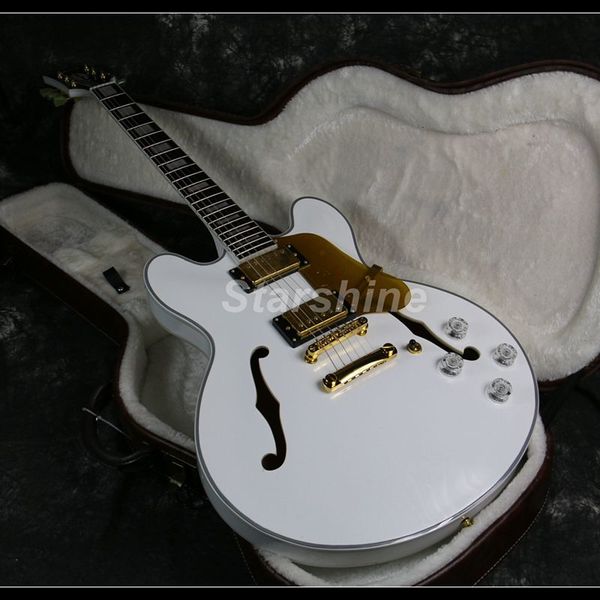

2019 new custom shop semi hollow body e-335 electric guitar 22 frets white color