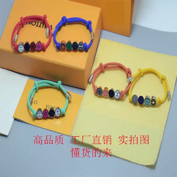 

l couples hand rope popular brand woven bracelet female simple student bracelet donkey brand v-shaped bracelet can lie celebrity inspired br, Golden;silver