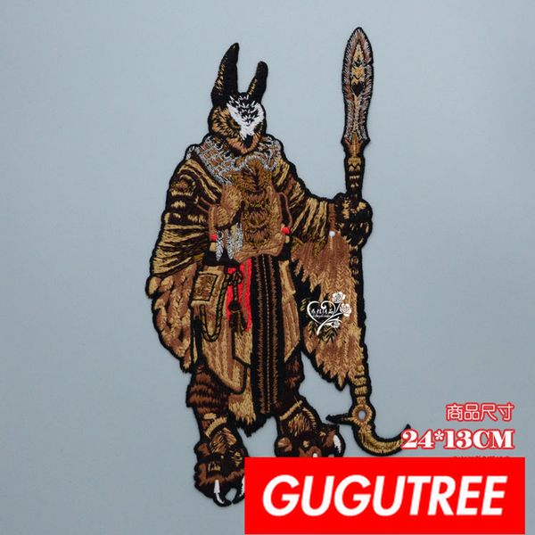 

gugutree embroidery big patches warrior patches badges applique patches for clothing bp-735, Black