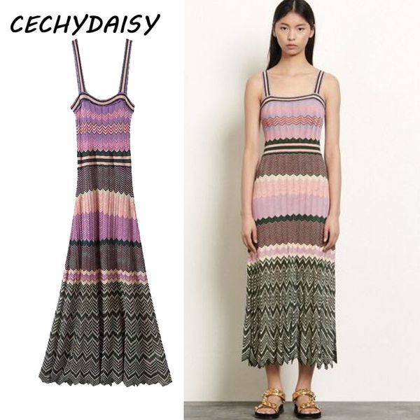 

woman spaghetti strap dress 2020 spring autumn knitted female striped sleeveless bodycon vintage camisole tank dresses vestidos, Black;gray