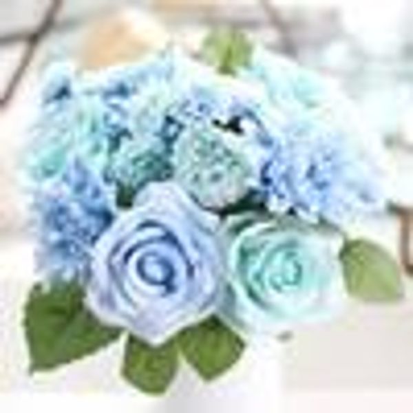 

artificial silk fake flowers leaf rose floral bridal bouquet wedding home decor bridal hydrangea decor artificial flower 26aug15