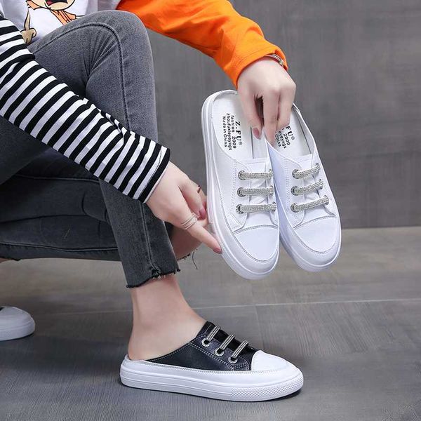 

low shoes woman 2020 cover toe slippers flat slipers women loafers new soft rubber basic casual slides pu leisure shoes women, Black