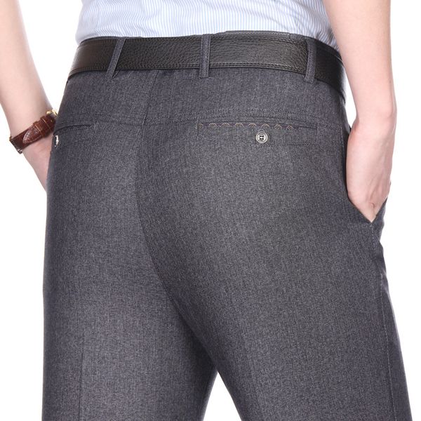 

summer thin straight middle-aged men's casual pants loose dress trousers anti wrinkle men trousers long suit pants polyester, White;black