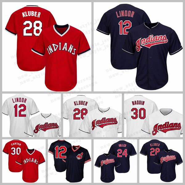 

12 Francisco Lindor 24 Cleveland jersey indians 28 Corey Kluber 10 Edwin Encarnacion 30 Joe Carter COOL Base Baseball Jerseys