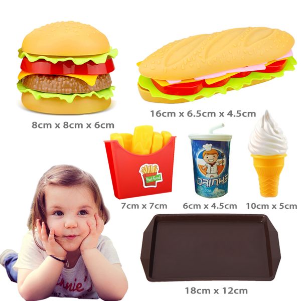 

children pretend simulation food toys baby play house hamburger dog french fries kitchen set toys fast food educational toys