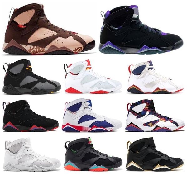 

patta x 7 og sp ray allen purple bordeaux hare raptor basketball shoes men 7s gmp olympic pure money sweater sneaker with box