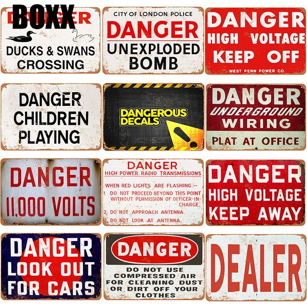 

опасность налета металла старинные олова знак подколоть потертый шик декор металлические знаки старинные бар украшения металла плакат паб та