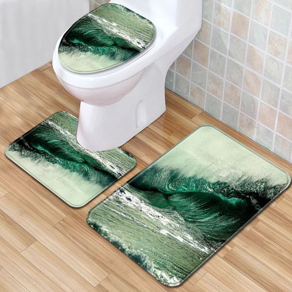 

37beach view bathroom floor mat three piece toilet carpet toilet mat set doormat bathroom antiskid mat available