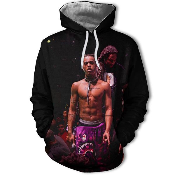 

mens designer fashionable picture handsome little boy concert attracting much attention 3d digital printing sweater with hat, Black