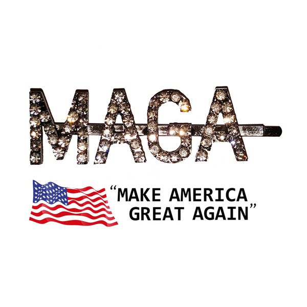 

"MAGA" Make America Great Again Words Hairclip blingbling Letters Hair Pin for USA Ladies and Girls