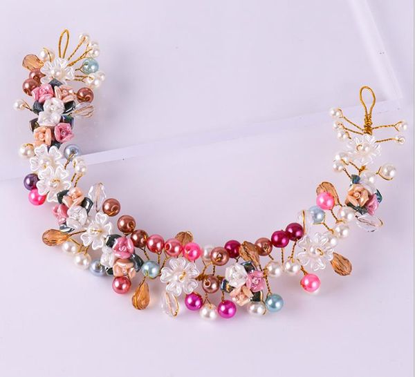 

pearl hair band children's dress show headwear bridal jewelry, Silver