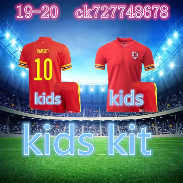 

kids 2020 wales soccer jersey cup 20 21 bale allen james ben davies wilson camisetas team home red maillot jerseys football shirts, Black;yellow