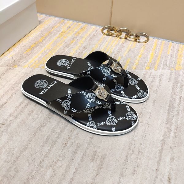 

dhl tide brand men's 2020 summer new woven flip-flops printed non-slip slippers men's dusa fashion men's slippers#02, Red;white