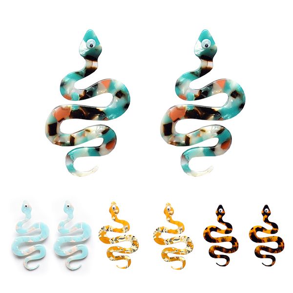 

змеи форма акриловые серьги для женщин милые смолы модные девушки ювелирные изделия многоцветный свежий весна лето новый стиль поставки прои, Silver