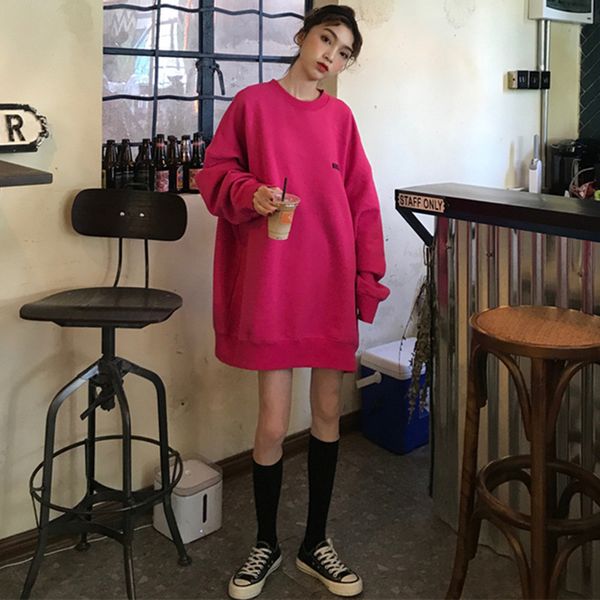 

cashmere women's winter 2019 new korean version loose hong kong style simple letter outside wear pullover long sleeve st, Black