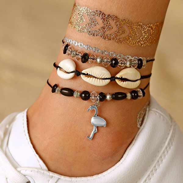 

famshin 7 style bohemian bird tassel charm bracelet female watermelon multilayer rope charm bracelet anklet set jewelry gifts, Red;blue