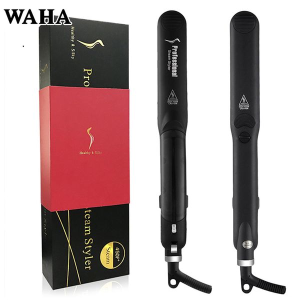 

professional steam hair straightener ceramic vapor flat iron seam hair straightening iron curler steamer hair styling tool