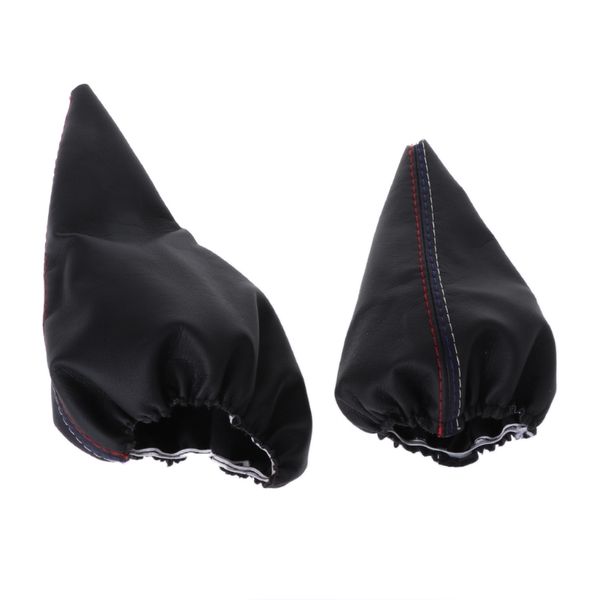 

2 pcs/set handbrake gaiter shift boot black leather boot for 3 series e36 e46 m3
